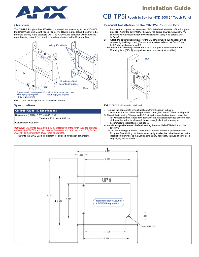 Página 1 del manual Manual de usuario AMX CB-TP5ib