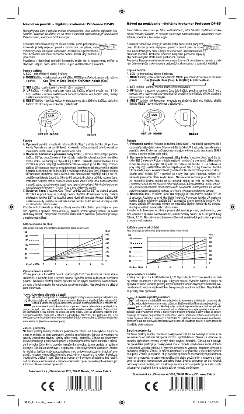 Página 1 del manual Manual de usuario Professor DP-85