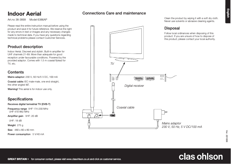 Imagen de la primera página del manual del dispositivo 6386AP