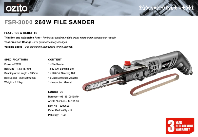 Imagen de la primera página del manual del dispositivo FSR-3000