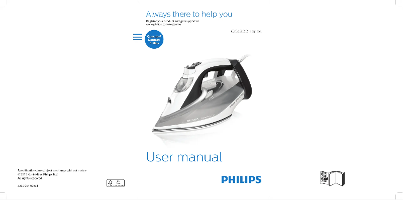 Imagen de la primera página del manual del dispositivo PerfectCare Azur GC4918