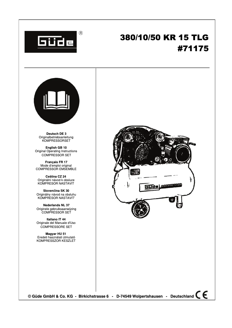 Página 1 del manual Manual de usuario Güde 380/10/50 KR 15 TLG