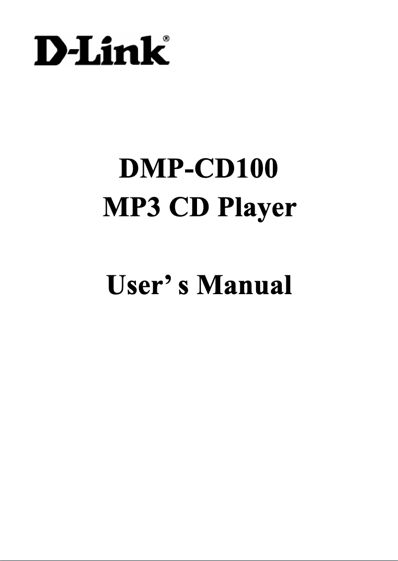 Imagen de la primera página del manual del dispositivo DMP-CD100