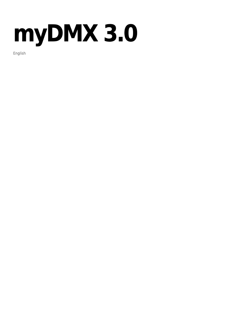 Imagen de la primera página del manual del dispositivo myDMX 3.0
