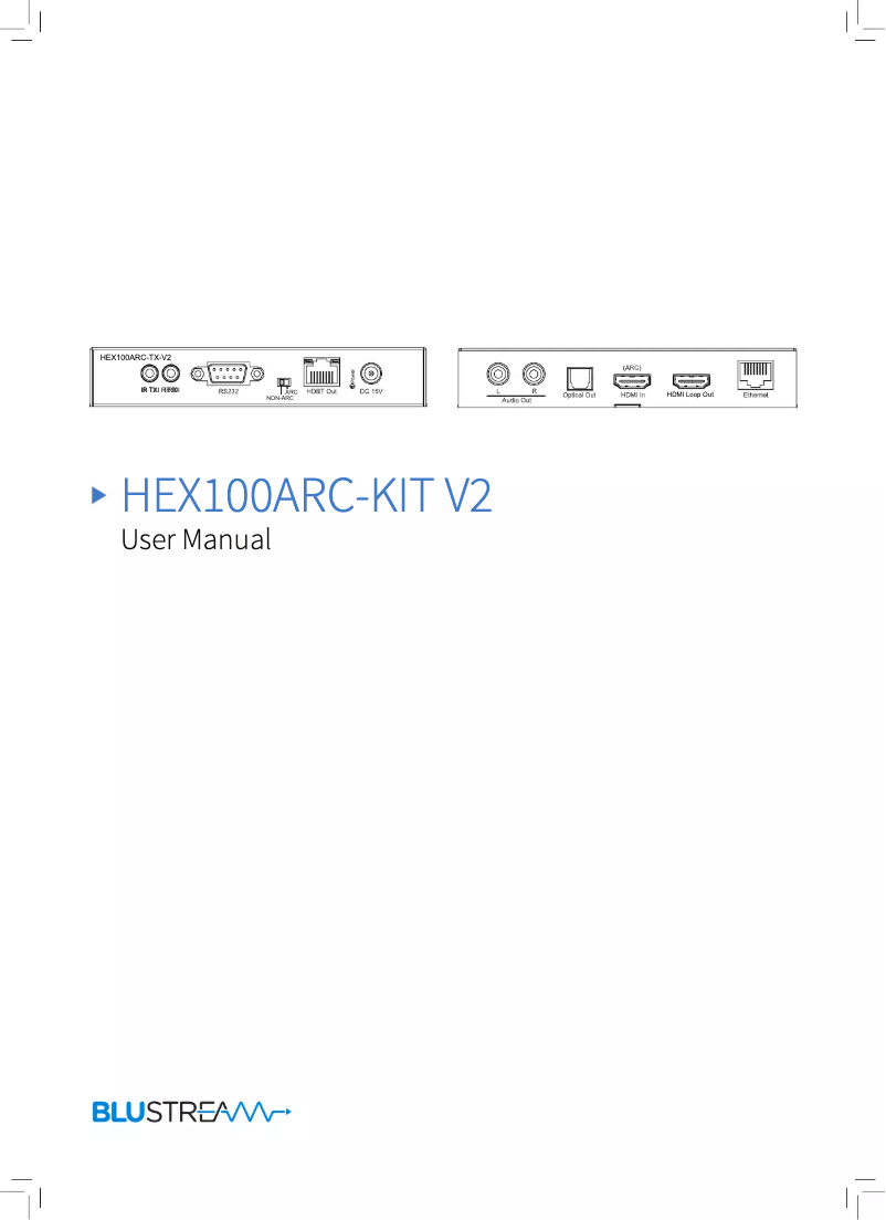 Página 1 del manual Manual de usuario Blustream HEX100ARC-KIT V2