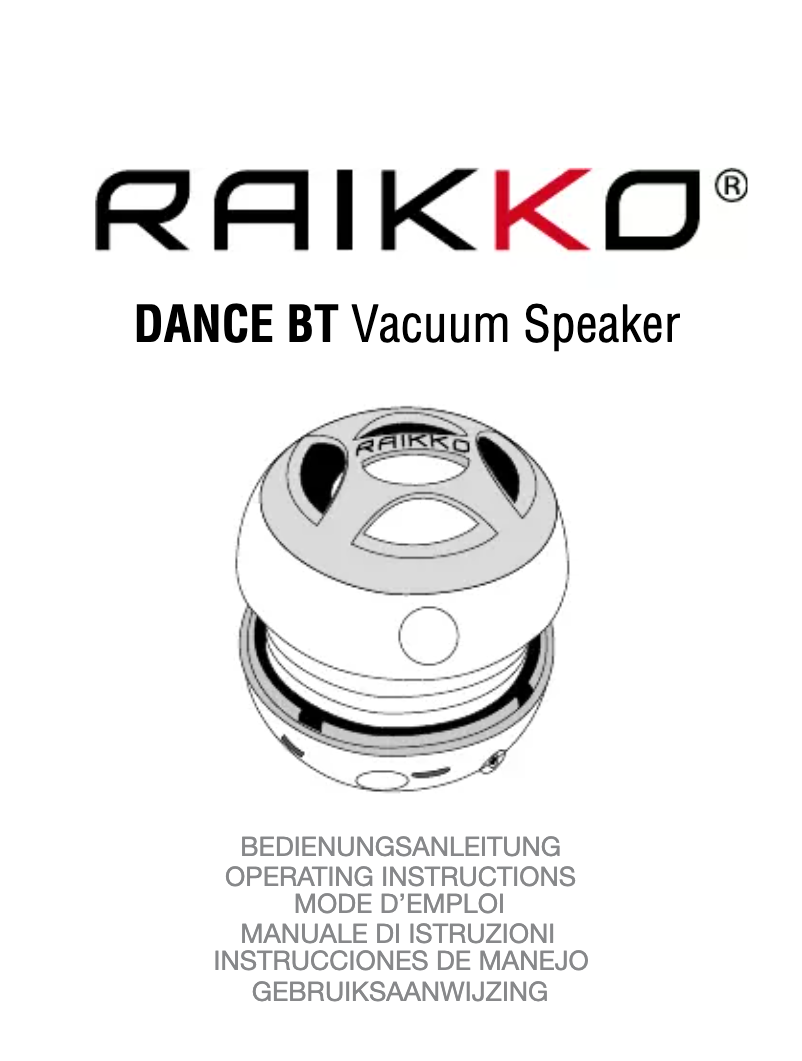 Imagen de la primera página del manual del dispositivo Dance BT