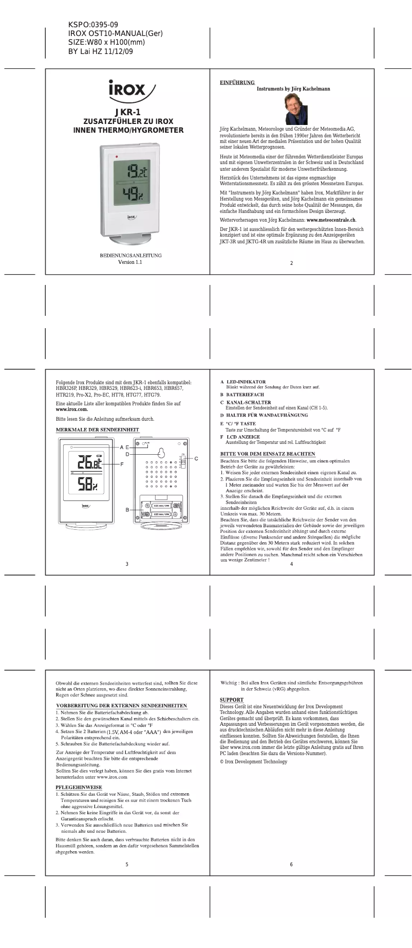 Página 1 del manual Manual de usuario Irox JKR-1