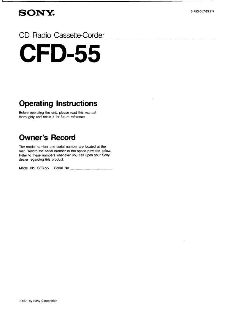Imagen de la primera página del manual del dispositivo CFD-55