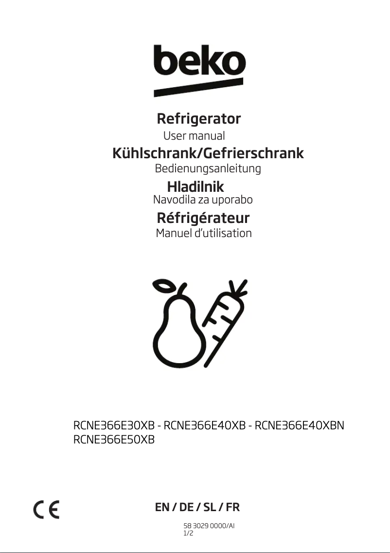 Página nº 1 - Manual de usuario Beko RCNE366E50XBN