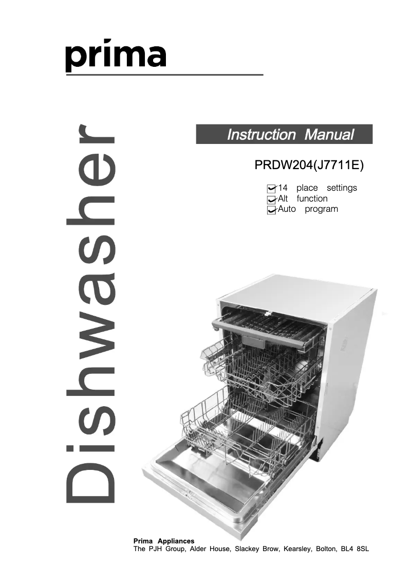 Imagen de la primera página del manual del dispositivo PRDW204