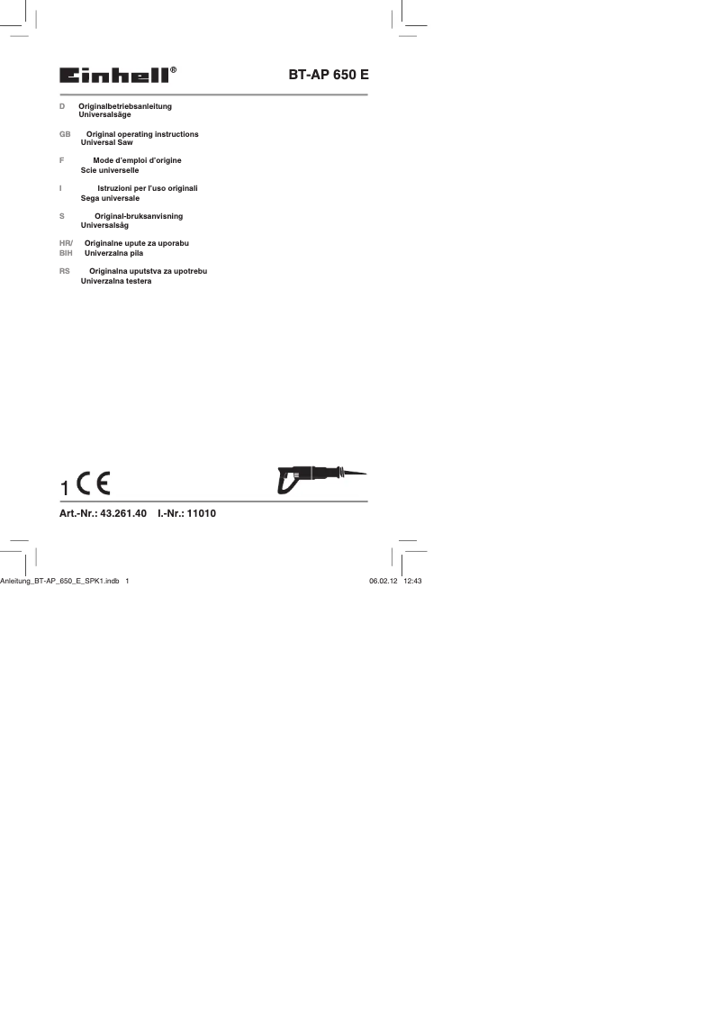 Imagen de la primera página del manual del dispositivo BT-AP 650 E