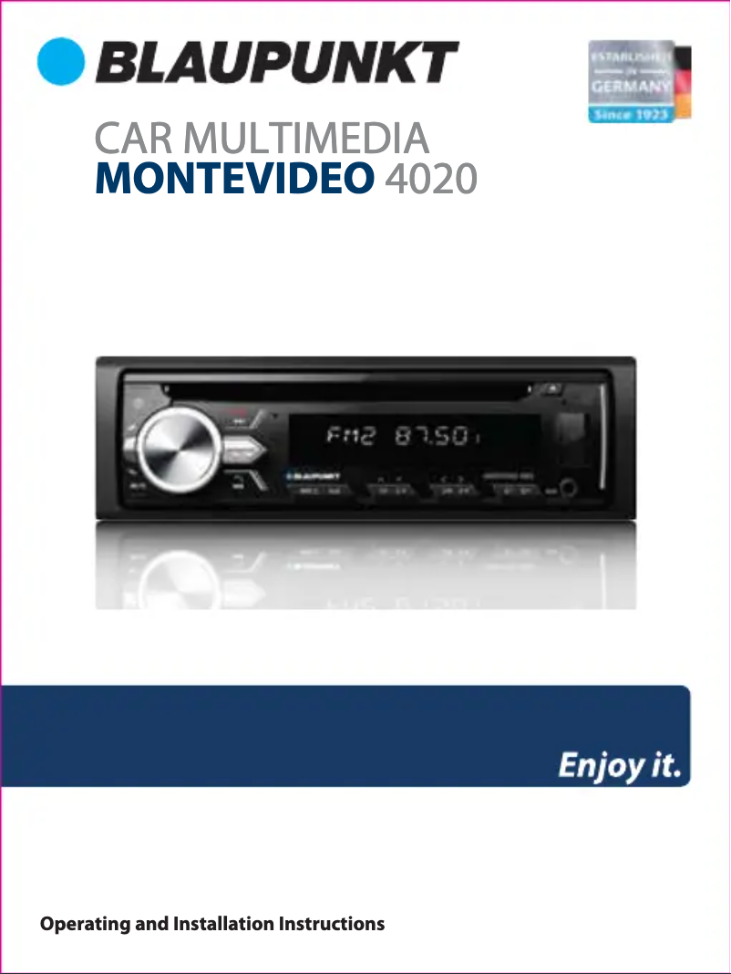 Página 1 del manual Manual de usuario Blaupunkt Montevideo 4020