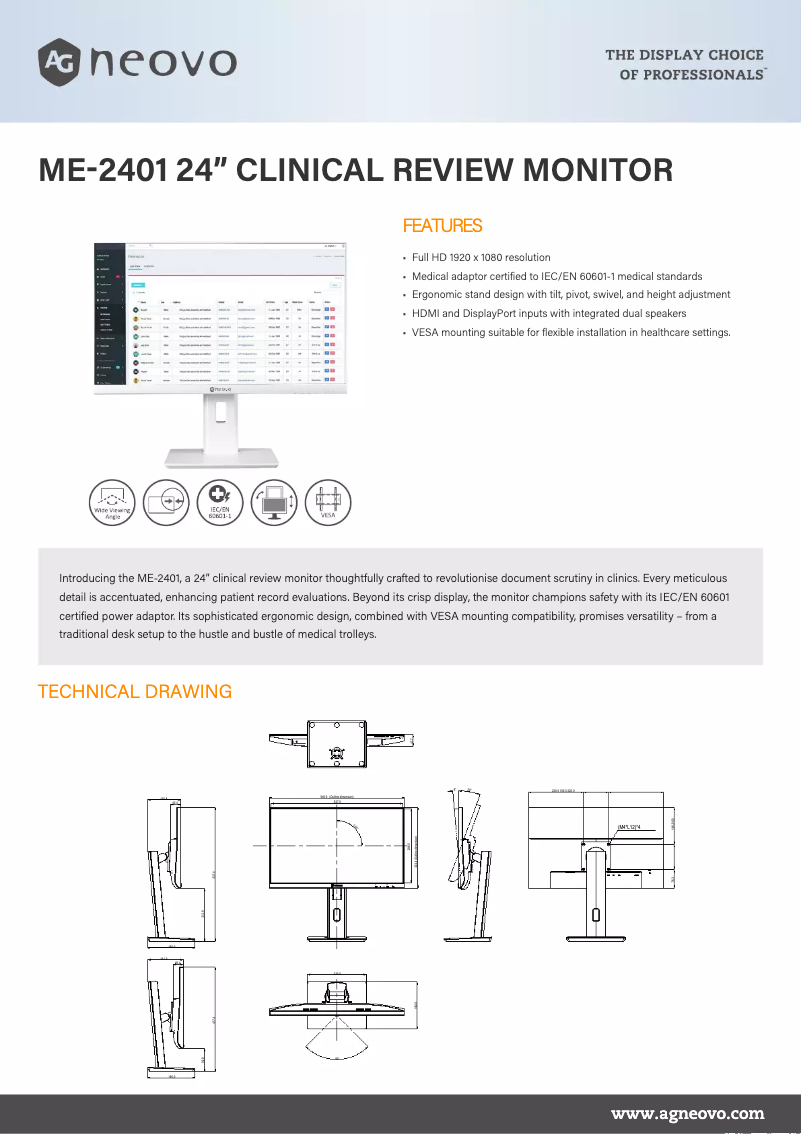 Imagen de la primera página del manual del dispositivo ME-2401