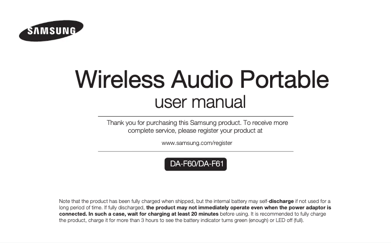 Página 1 del manual Manual de usuario Samsung DA-F60