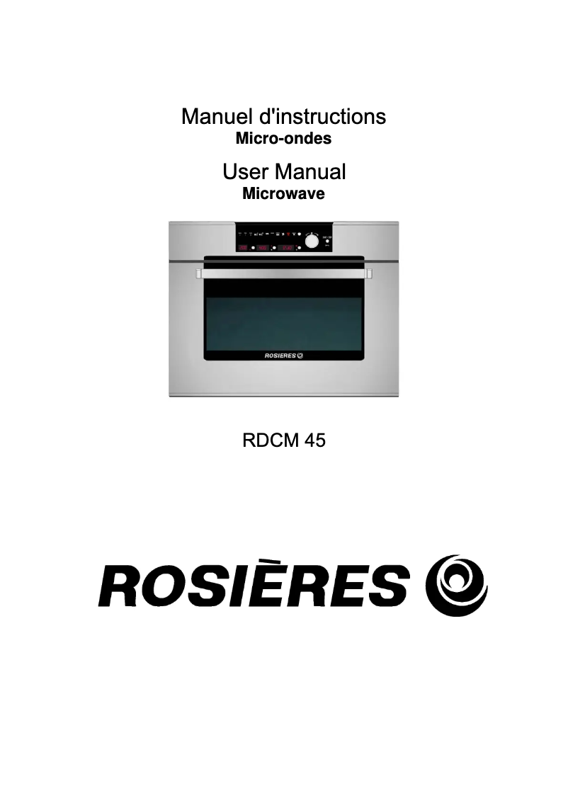 Página 1 del manual Manual de usuario Rosieres RDCM 45 MIN