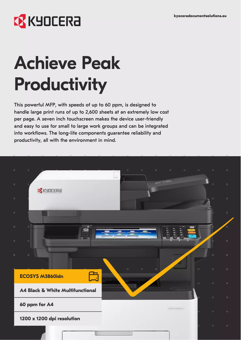 Página 1 del manual Ficha técnica Kyocera ECOSYS M3860idn