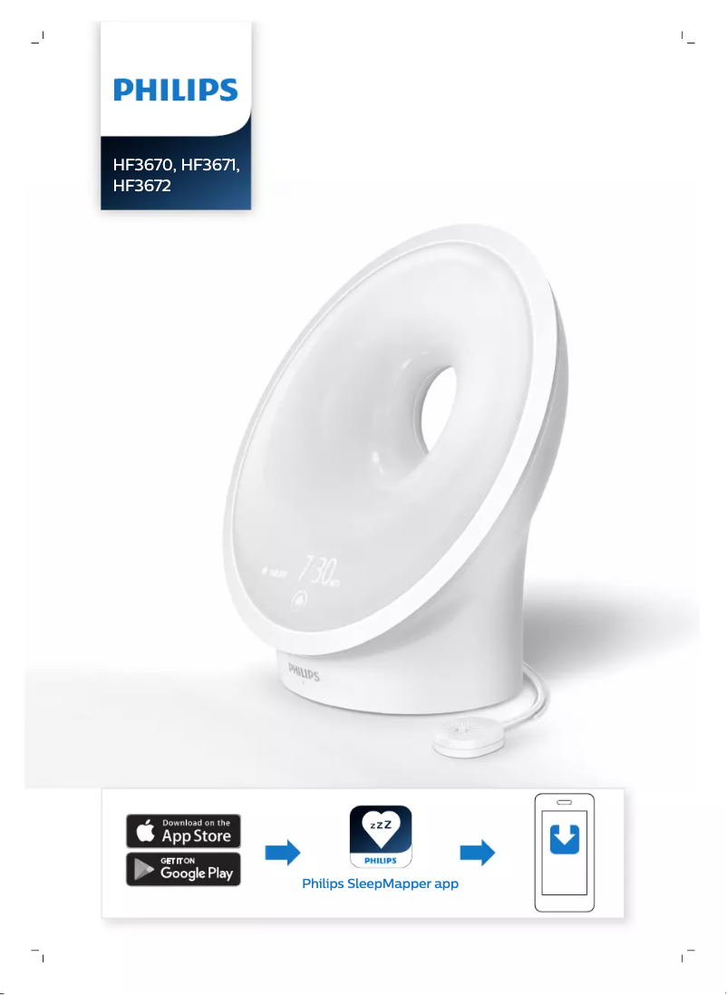 Imagen de la primera página del manual del dispositivo Somneo Sleep & Wake-up Light HF3671