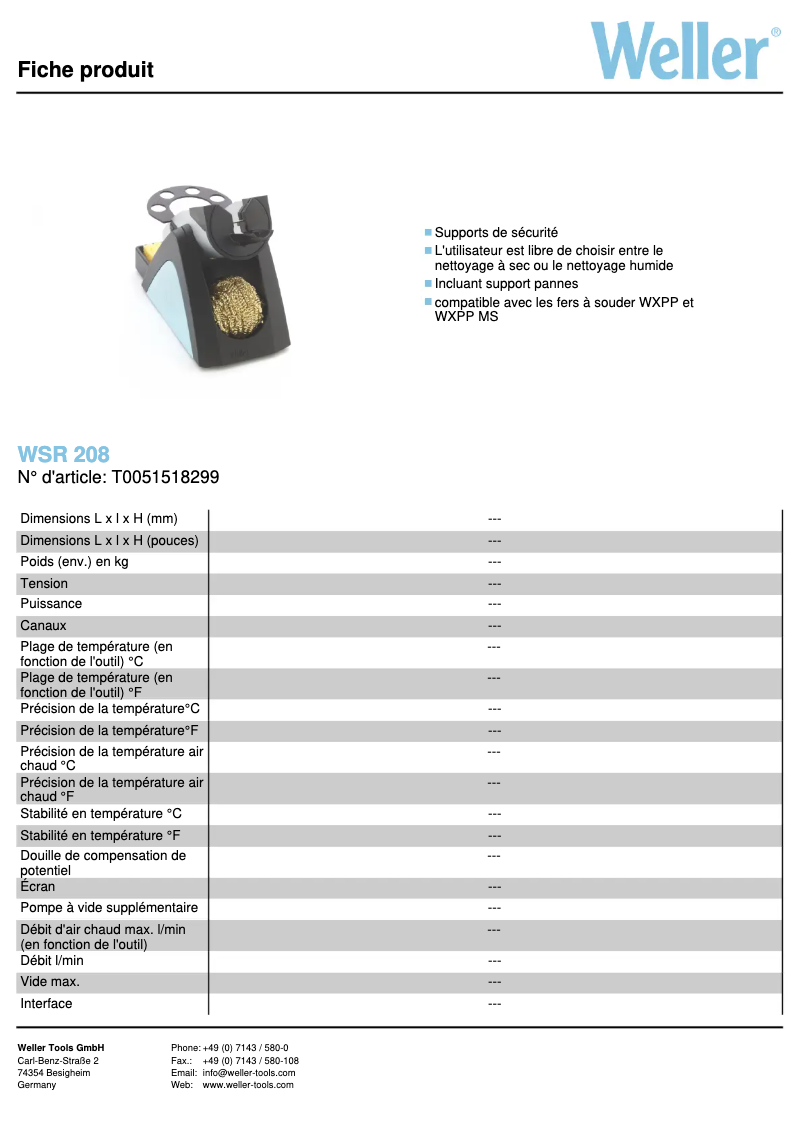 Imagen de la primera página del manual del dispositivo WSR 208