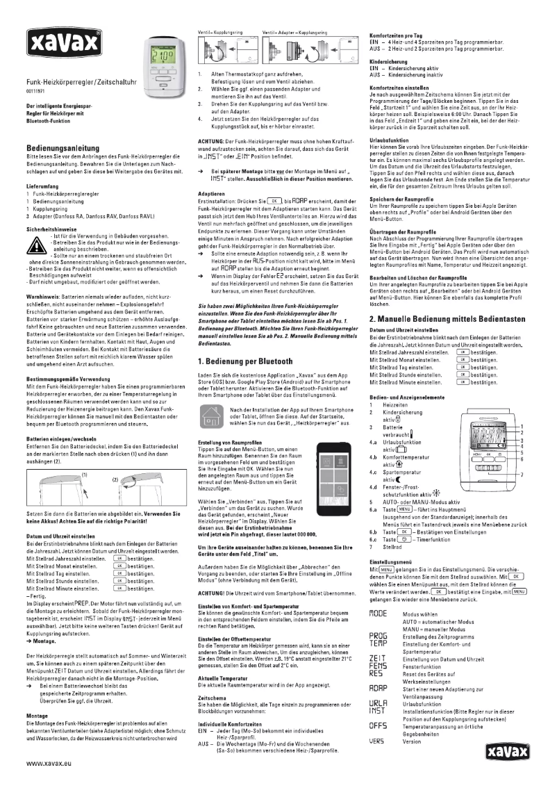 Página nº 1 - Manual de usuario Xavax 00111971