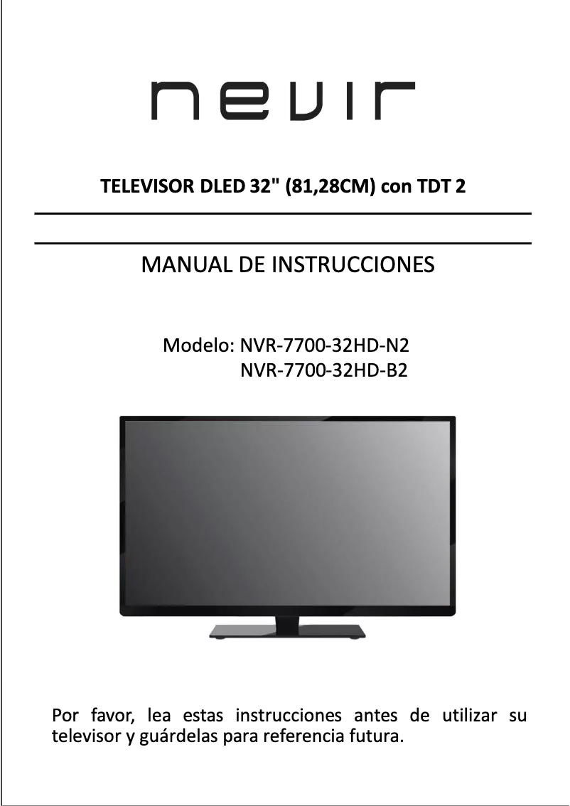 Página 1 del manual Manual de usuario Nevir NVR-7700-32HD-N2