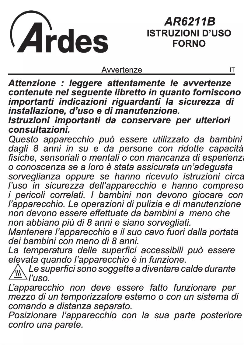 Página nº 1 - Manual de usuario Ardes AR6211B