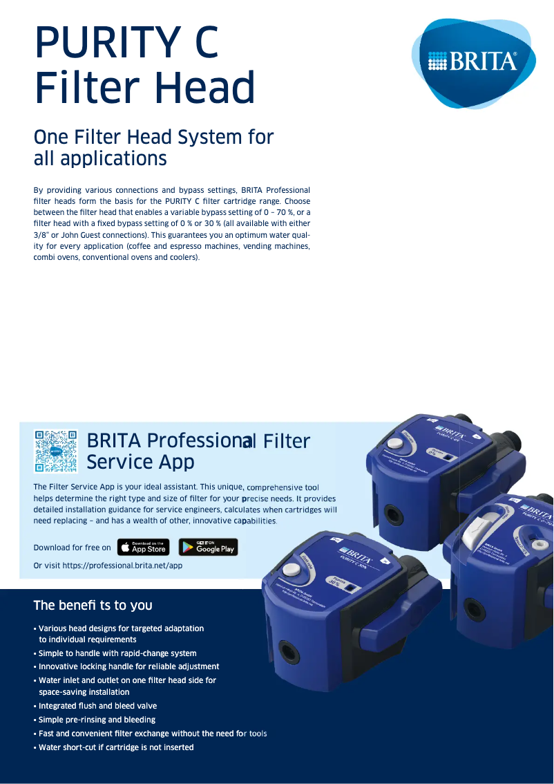 Página 1 del manual Ficha técnica BRITA PURITY C500 MinUp