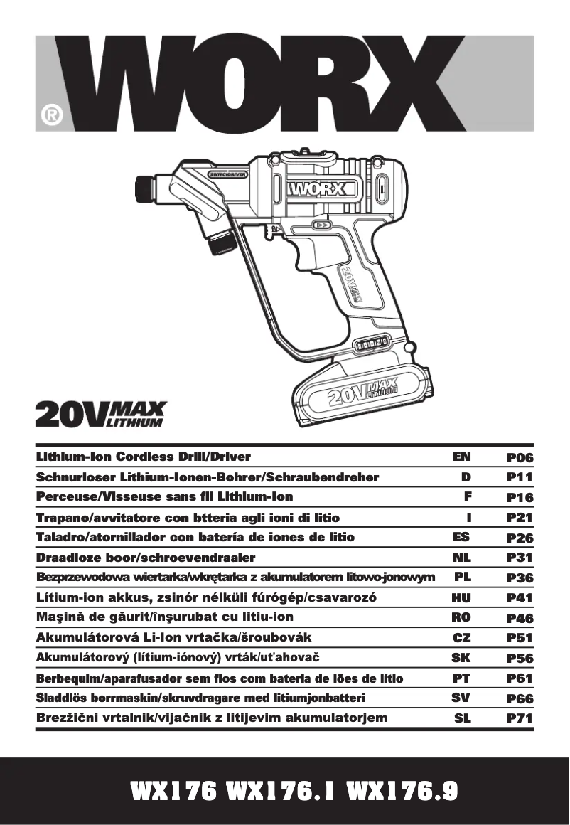 Página nº 1 - Manual de usuario Worx WX176.3