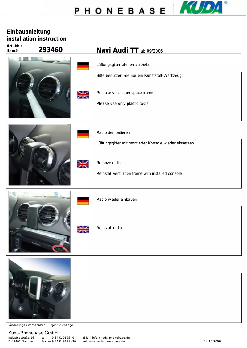 Imagen de la primera página del manual del dispositivo 293465