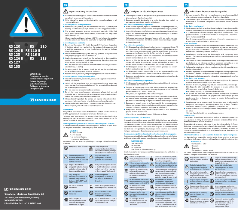 Imagen de la primera página del manual del dispositivo RS116