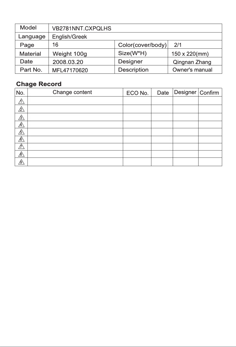 Página 1 del manual Manual de usuario LG VB2718NNT