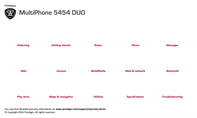 Imagen de la primera página del manual del dispositivo MultiPhone 5454 DUO