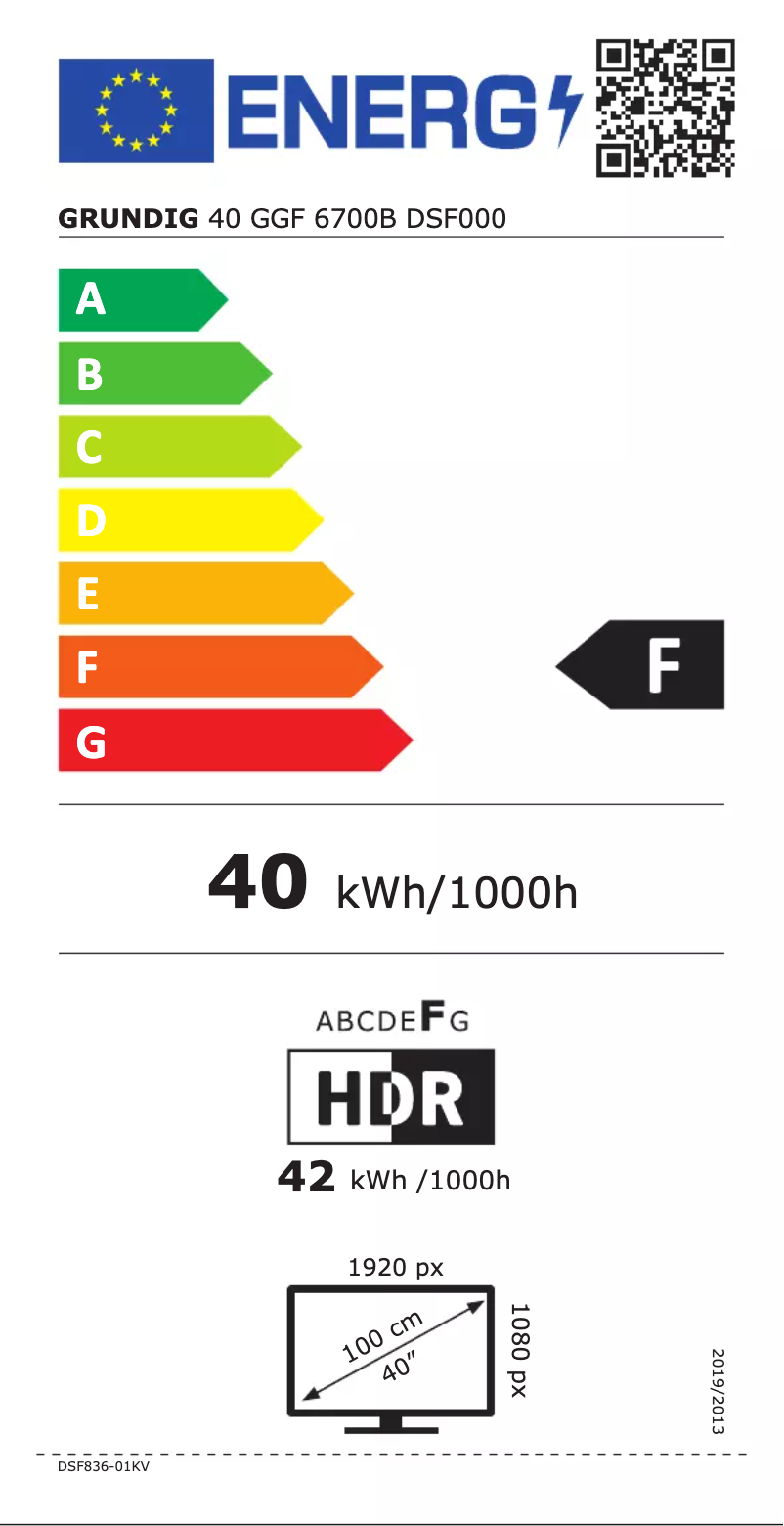 Página 1 del manual Etiqueta energética Grundig 40 GGF 6700B