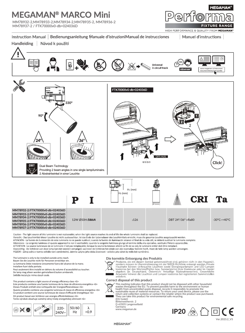 Imagen de la primera página del manual del dispositivo Marco Mini MM78934