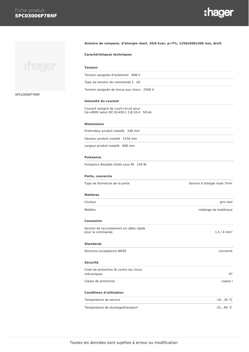 Imagen de la primera página del manual del dispositivo SPC03006P7BNF
