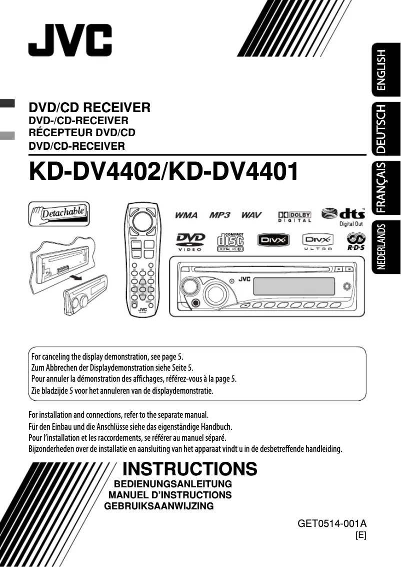Página 1 del manual Manual de usuario JVC KD-DV4402