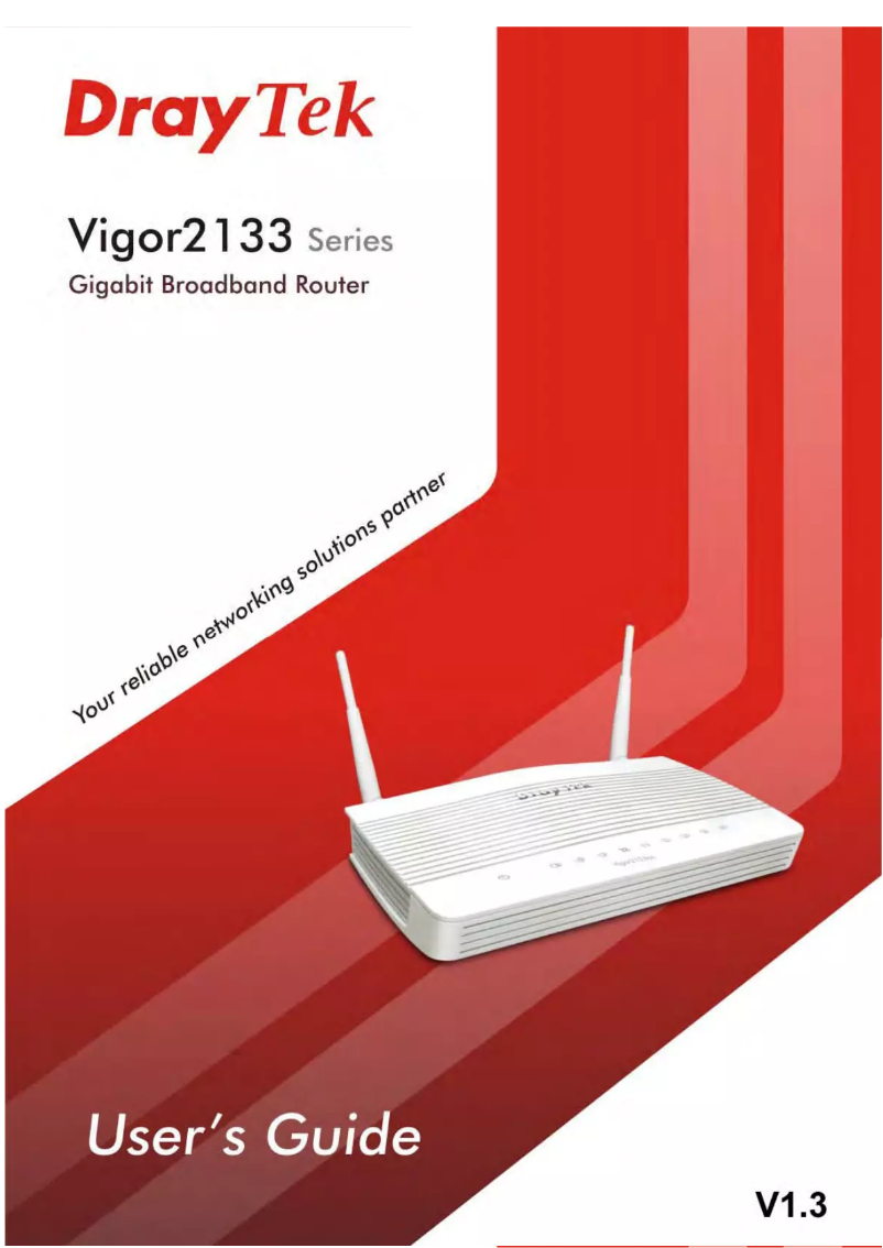 Imagen de la primera página del manual del dispositivo Vigor 2133FVac