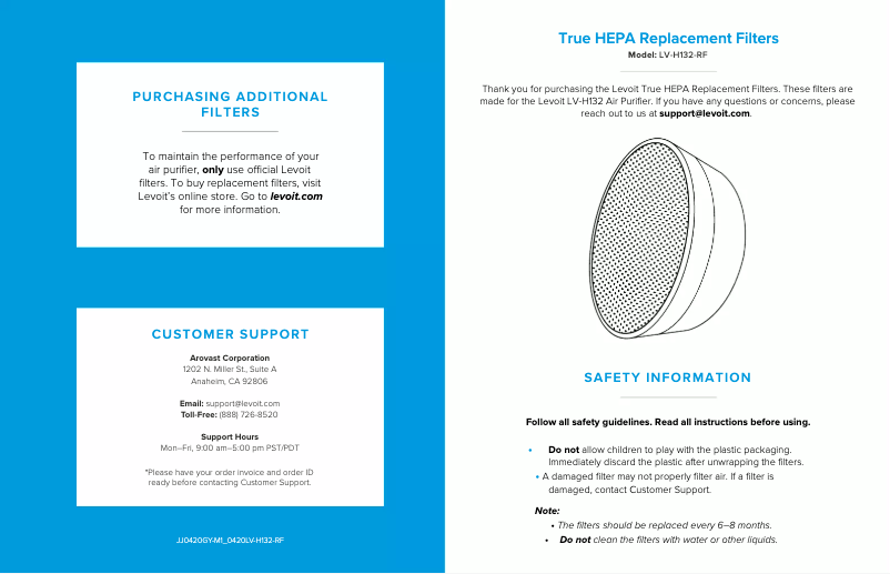 Imagen de la primera página del manual del dispositivo LV-H132-RF