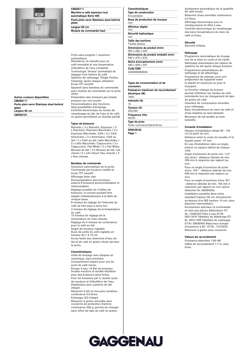 Imagen de la primera página del manual del dispositivo CM450111