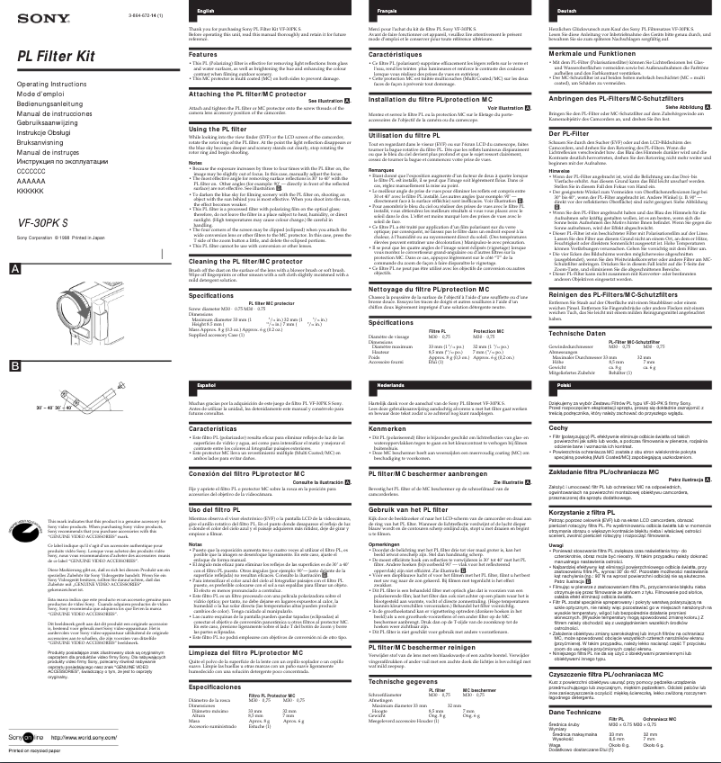 Página nº 1 - Manual de usuario Sony VF-30PK S
