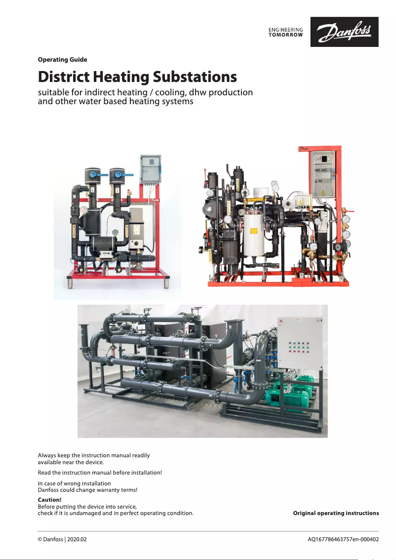 Página 1 del manual Manual de usuario Danfoss District Heating Substations