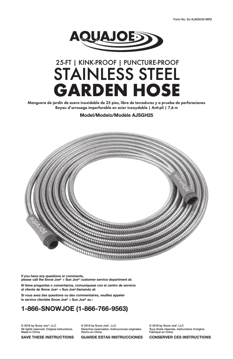 Página nº 1 - Manual de usuario Aqua Joe AJSGH25