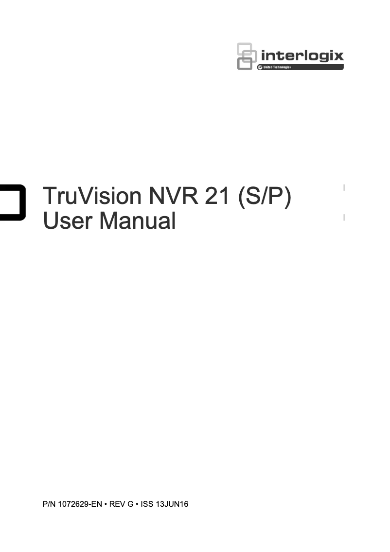 Imagen de la primera página del manual del dispositivo TruVision TVN-2116