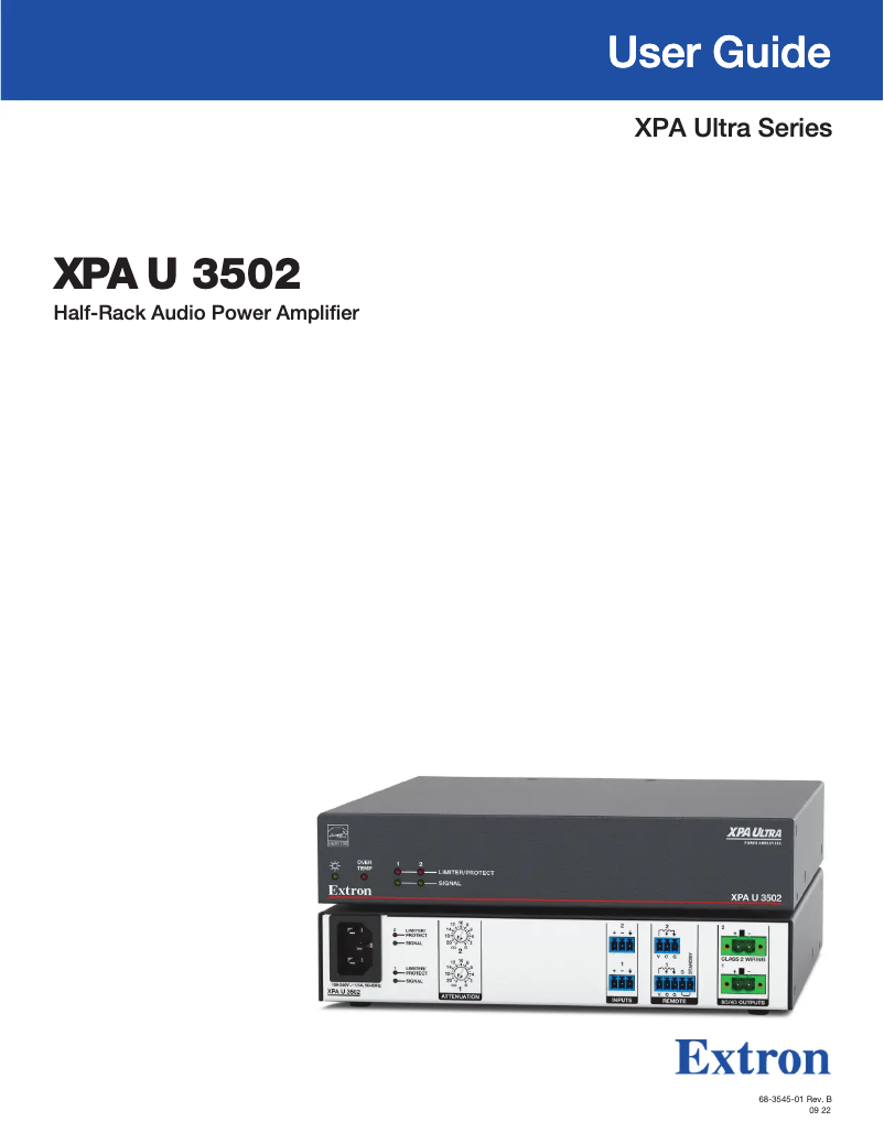 Página 1 del manual Manual de usuario Extron XPA U 3502