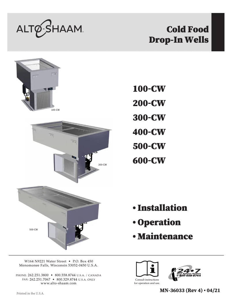 Imagen de la primera página del manual del dispositivo 100-CW