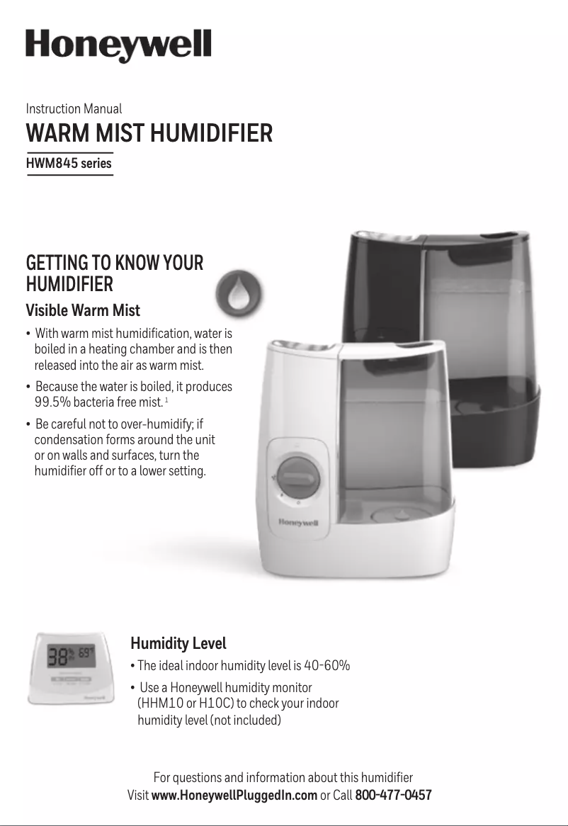 Página 1 del manual Manual de usuario Honeywell HWM845W