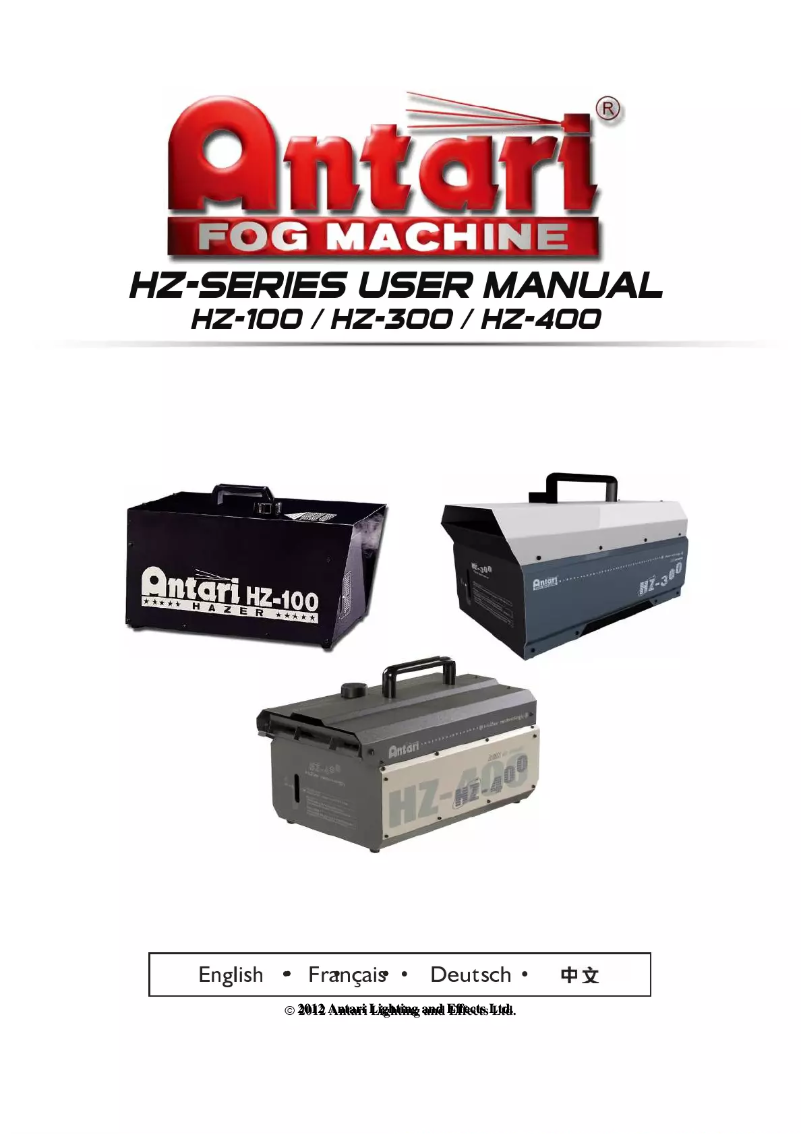 Página 1 del manual Manual de usuario Antari HZ-400