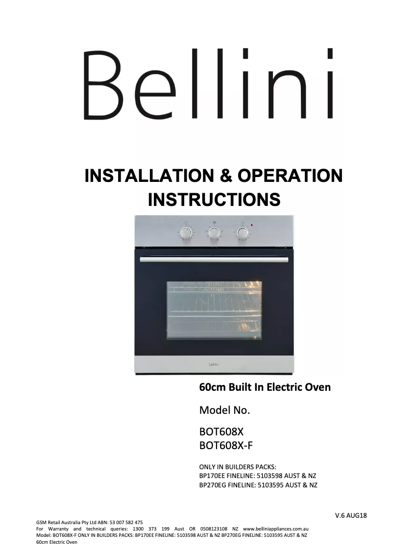 Imagen de la primera página del manual del dispositivo BOT608X-F