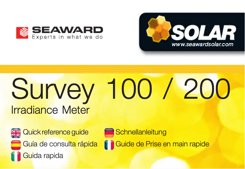 Página nº 1 - Guía de inicio rápido Seaward Solar Survey 200R