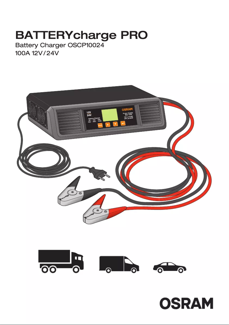 Página 1 del manual Instrucciones / montaje Osram BATTERYcharge PRO 100A