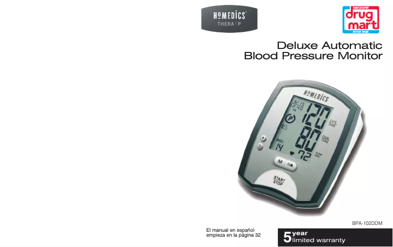 Página 1 del manual Manual de usuario Homedics BPA-102DDM